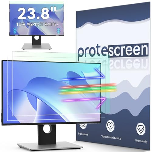 [2-Pack] 23.8 Inch Anti Blue Light Anti Glare Computer Screen Protector for 16:9 Widescreen Monitor, Removable Anti-Scratch Anti-UV Blocking Screen Filter, Eye Protection Reduce Eye Fatigue and Strain