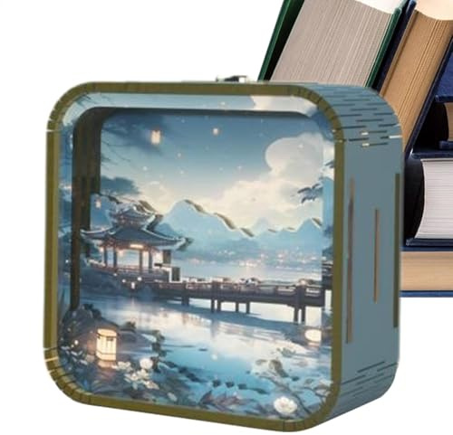 Vriusi Lampe puzzle en bois, kits d'artisanat de lampe d'art, lampe de décoration fantaisie, lampe, kit d'éclairage artisanal en bois, lampe de chambre à coucher, lampe d'art de salon, lampe puzzle