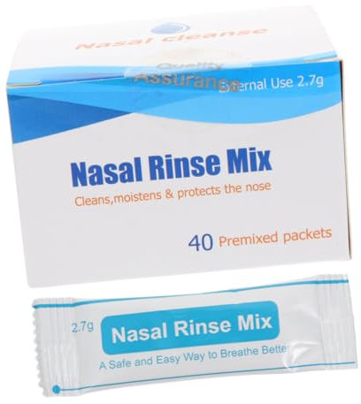 Anneome 40piezas Sal Para Lavado Nasal Isotónica Sin Sobres Individuales Unidades Mezcla Rápida y Soluble Protección Nasal Para Adultos y Trabajadores Ambientes Polvorientos
