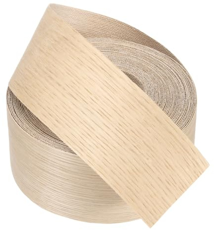 PATIKIL Cinta de acabado de madera de roble blanco, 3 pulgadas x 49,2 ft Cinta de haya preencolada para acabados de borde de madera contrachapada flexible con adhesivo Hot Melt