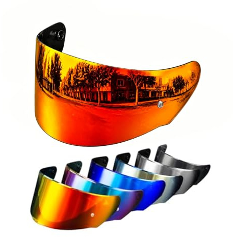PSLER Helm Visier für LS2 Outer FF320 Rapid FF353 Assault FF328 Stream FF800,Helmvisier Getöntes Visier Motorradhelm Zubehör Ersatz(Tiefes Rot)