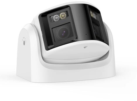 VEKELETE Telecamera di Sicurezza panoramica a 180° 265+ 6MP Doppia Lente 2.8MM Telecamera IP Poe CCTV Video sorveglianza Allarme Audio Esterno(1/2'')