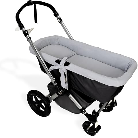 Babyline Cubre capazo Muselina 100% Algodón + Colchita + Almohada Muselina 100% Accesorios Set 3 Piezas. Fabricado En España. Hipoalergénica, Transpirable, Hipersuave (Gris Piedra)