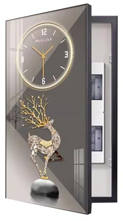 Décoration de couverture de compteur électrique, boîte de disjoncteur, peinture décorative avec horloge, œuvre d'art à faire soi-même pour salon, 55 x 110 cm