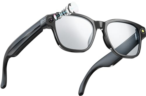 findtime AI Brille mit Kamera 1200P Smart Glasses Sportkamera Musik Übersetzung Bluetooth Kleine Brille Fahrrad Sprachassistent Camera Sonnenbrille Video Reisen & Arbeit Outdoor