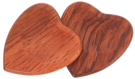 Alipis 2 Stück Herzförmige Gitarrenplektren aus Holz für Folk Gitarren Leichtes Praktisches Plektrum Zubehör für Saiteninstrumente für Anfänger und Musiker