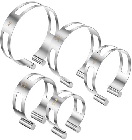 Hicarer 5 Pcs Exhaust Pipe Tacking Band 2'' 2.5'' 3'' 3.5'' 4'' Stainless Steel Exhaust Tack Welding Clamp-on Kit for Tig Welding Fabrication and Pipe Repair