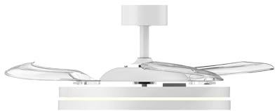 ADANITY Ventilador de Techo con Luz LED - Motor DC Silencioso 24V - 6 Velocidades con Mando - 3240 Lúmenes - Diámetro 50 cm - Diseño Blanco Minimalista - Eficiencia Energética Clase A++