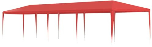 Canditree Tonnelle de Jardin Pliante, Tente de Réception avec Structure en Acier, Anti UV, Chapiteau de Jardin, Pavillon d'Extérieur (Rouge,1200 x 300 x 255 cm)