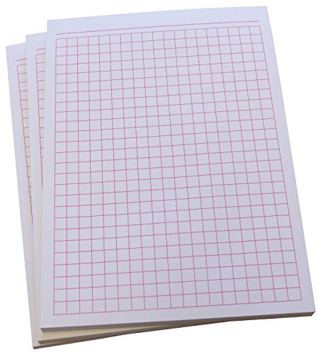 Druckerei Scharlau 4x Notizblocks kariert 5mm Kästchen - Notizen - 50 Blatt, DIN A6,Qualitäts-Offset-Papier 80g/m² -Pink (22392)