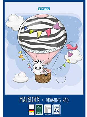 Malblock XL / 100 Blatt/DIN A4 / Zeichenblock / Einhorn