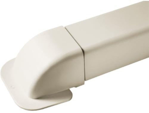 3S SuperSamaStore Curva a Muro per Canalina, Raccordo Curvato per Installazione Condizionatori Mono o Dual Split, PVC, 1 Pz, 80 x 60 Mm, Bianco