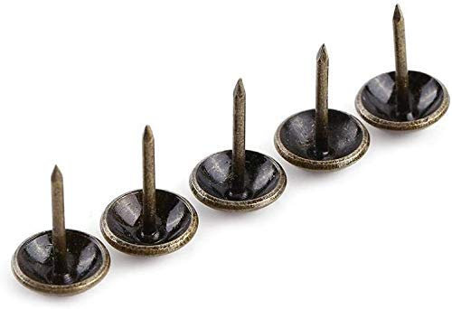 HEEPDD 100pcs Vintage Tappezzeria Unghie, Mobili Nails Pins Assortimento Kit Divano Scarpa Porta Decorativa Stud Antique Tappezzeria Tacks Bronzo Tags Metallo Tacks FO