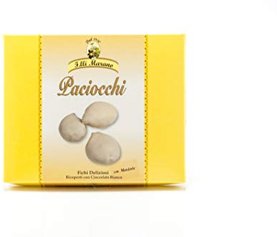 Paciocchi fichi secchi con mandorle ricoperti di cioccolato puro Bianco (250gr)