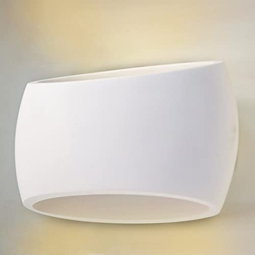 Universo - Applique d'intérieur de forme ovale, applique murale en plâtre, blanc, design minimaliste - Socket 1xR7S - douille 17x29x14 cm