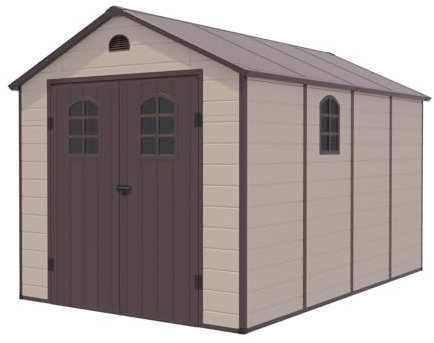 GARDIUN Casetta in Resina Alessia D - 8,82 m² 366x241x238 cm con Pavimento e Finestre Beige - KSP38194
