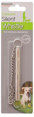 Rosewood Deluxe Hundetrainingspfeife - geneigt für Hundeohren, inklusive Schutzmantel für Hygiene, für Rückruf- und Gehorsamstraining