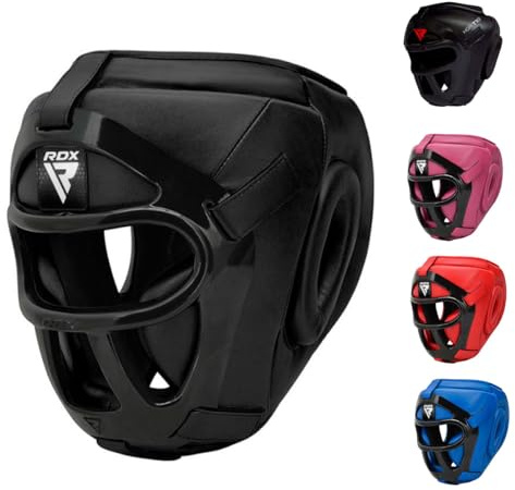 RDX T1F Kopfschutz mit abnehmbarem Gesichtsschutzgitter, schwarz, S