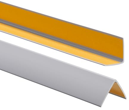 ProfiPVC Winkelprofil selbstklebend Kantenschutz aus PVC 35x35mm 200cm Grau | Kantenschutzprofil aus PVC-Gummi, Kunststoffwinkel, elastischer Eckschutz, einfache Montage ohne Bohren