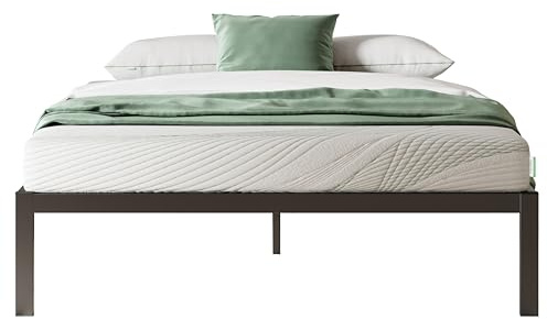 Novilla Somier 135x190 cm con 5 Patas Altas, 30cm Altura, Eco Estructura metálica de Cama de Acero con láminas de chopo, Anti-Ruido y fácil de Montar, Somier 135 x 190 cm (Esencial, Negro)