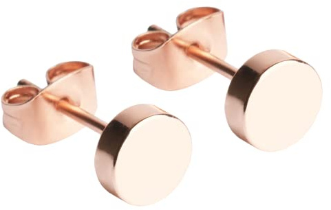 Mini Ohrstecker modern • Edelstahl Ohrringe rund • Kleine Stecker für zweites Ohrloch • Wasserfester Modeschmuck 18K vergoldet • Ø 6mm