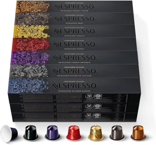 Nespresso Original - Assortiment Ispirazione Italiana - 200 Capsules Café | Compatible avec machines Nespresso Original - Extraction Ristretto ou Espresso - Pour une dégustation intense au quotidien