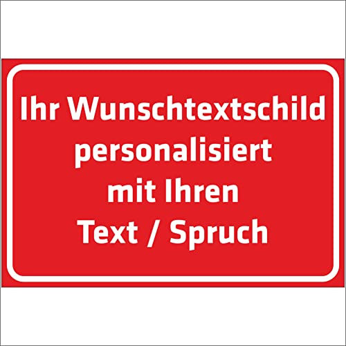 Indigos UG Panneaux à personnaliser soi-même avec texte souhaité - Plaque rouge personnalisée - Plaque composite en aluminium en 8 tailles - Avec texte et inscription - Pour garage, parking
