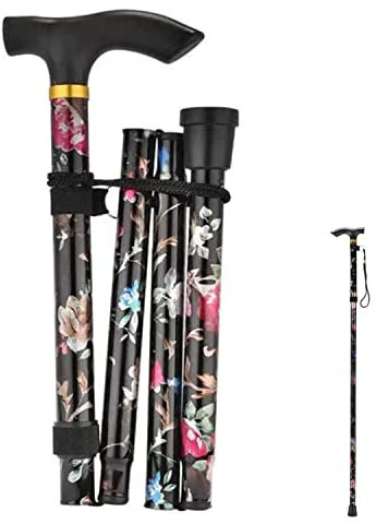 Faltbar Gehstock,Höhenverstellbar Tragbarer Leichte und Einstellbare Spazierstöck Wanderstab für Damen und Herren Wanderstock Canes Urlaubs Höhenverstellbar rutschfest Leicht Unisex Gehstock