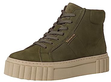 Tamaris Damen Schnürstiefel Leder; OLIVE/grün; 38 EU