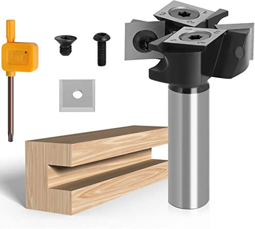 2+2 Flöten Planfräser Holz Für Oberfräse 38.1 Mm Schnittdurchmesser, Hobelfräser Mit Wendeplatten Spoilboard Fräser Abflachfräser Oberflächenbit CNC-Maschinen Fräser,8mm Shank