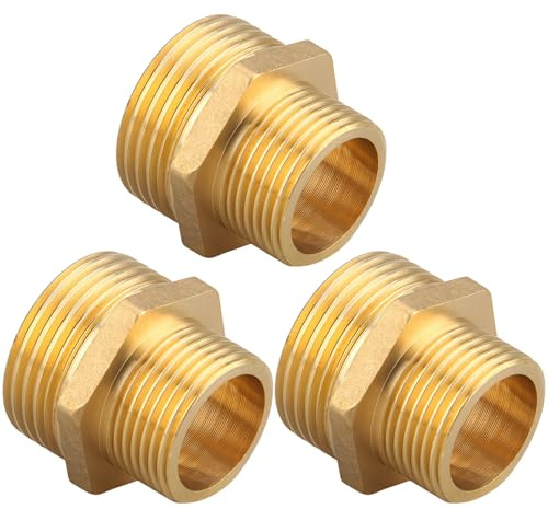 Reduziernippel Messing G3/4xG1/2 (Ø 25,7 x 20,3mm) AG/AG, 3Stk, DN20xDN15