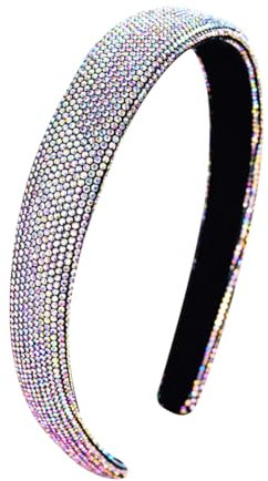 2 cm dickes, gepolstertes Strass-Stirnband, Glitzer, breites Haarband, glitzernd, Perlenhaarband, niedlicher Brautschmuck, Abschlussball-Party, Stirnband, Hochzeit, Haarschmuck für Damen und Mädchen,