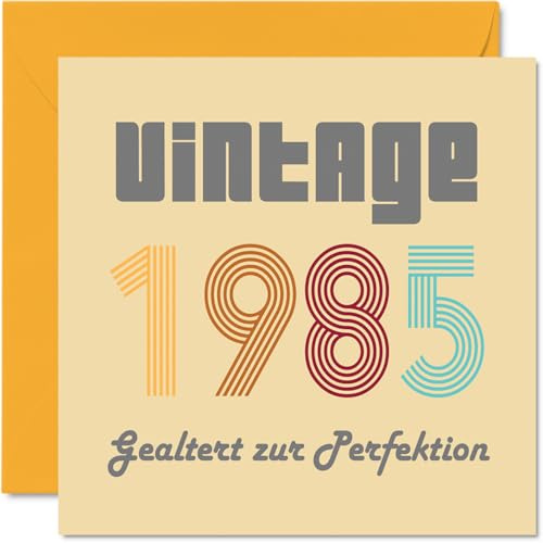 Stuff4 41. Geburtstagskarten für Männer Frauen - Vintage 1985 Gealtert zur Perfektion - 40 Alles Gute zum Geburtstag Karte für Onkel Tante Bruder Schwester Sohn Tochter 145mm Glückwunschkarten
