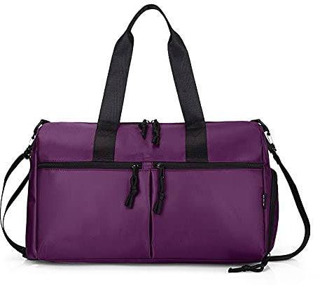 QTANZIQI Damen Damen Reisetasche Sport Gym Tasche Yoga Tasche Schulter Diagonal Tasche Herren Gepäcktasche mit großem Fassungsvermögen Hand Reisetasche Lila