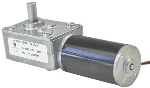 CHANCS Schneckengetriebemotor 12V 260RPM Getriebemotor mit umkehrbarer 8mm Welle für Fensteröffner, Automatischer Monitor