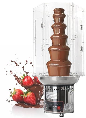 Chocolate Fountain Melting Tower Cover, 4-7 Tiers Electric Chocolate Fountain Cover, Stainless Steel Fondue Waterfall Melting Machine Cover, Chocolate Fountain Cover,6tiers