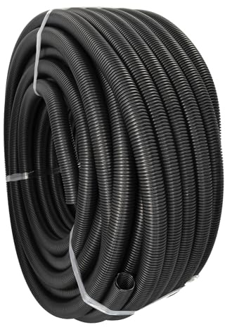 Jandei - Tuyau ondulé de conduite de câblage sans rainure. Bobine de 50 m. Tuyau de protection de câbles PVC noir (32 mm)