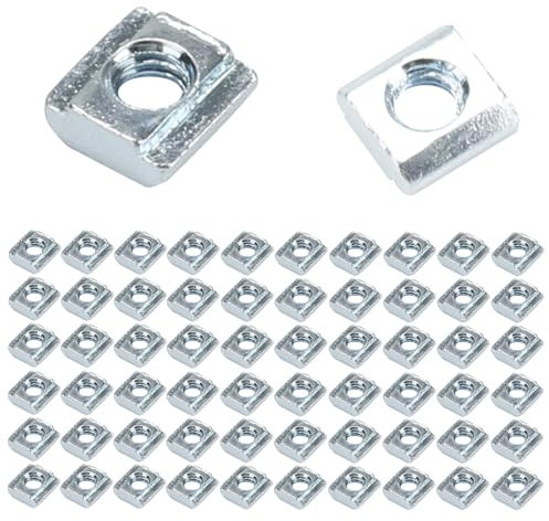 KINDPMA 60 Pezzi Dadi a T M5 Dado per scanalatura a T Dado Scorrevole con Scanalatura a T in Acciaio al Carbonio per Scanalatura per Estrusione di Profili in Alluminio Serie 20