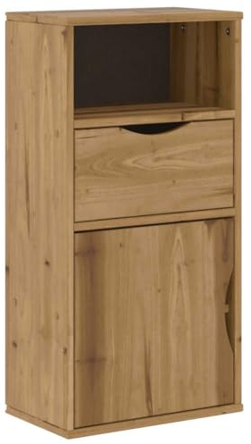 vidaXL Sidoskåp med låda ODDA 40x24x79 cm massiv furu, skåp, förvaringsskåp, sideboard skåp, sideboard, buffé, kök förvaringsskåp, hall skåp