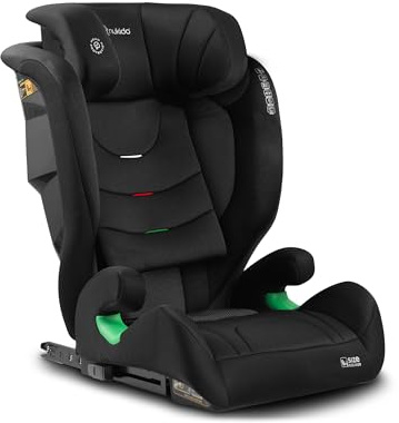Nukido Kindersitz 15-36 kg Autositz Kinder Kinderautositz i-Size ISOFIX 4 Punkt Sicherheitsgurt 100 Bis 150 cm Einstellung Der Kopfstütze Abnehmbarer Bezug Waschbar 4 Bis 12 Jahre Schwarz