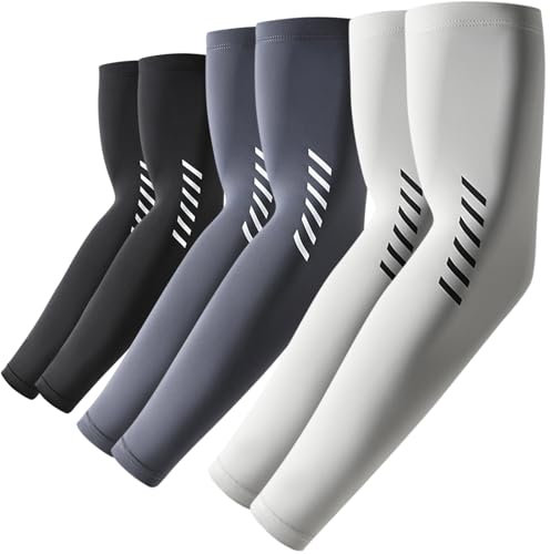ROCK TAKIN UV Sonnenschutz Arm Sleeve für Herren Damen, UPF 50+ Kühlung Armstulpen Sommer Kompression Tattoo Armlinge Unisex Armwärmer für Radsport Basketball Golf Baseball Fußball – 3 Paar