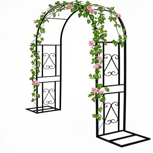 Arche de Jardin Grand Modèle pour Mariage,Largeur Réglable 140cm-340cm,Pergola Métal Robuste pour Rosiers,Plantes Grimpantes,Décoration Extérieure et Cérémonies,Anti-Rouille