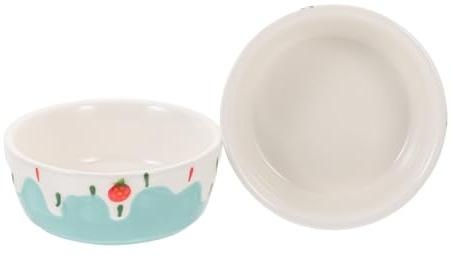 VICASKY 2 ciotole in ceramica per criceti e porcellini d'India, capacità per animali di piccola taglia, durevoli e igieniche, previene lo spreco di cibo