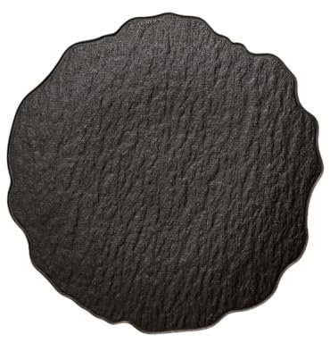 RYUQW3RE Essteller, Haushaltsteller Gemüseteller Keramikgeschirr Teller Salatteller Spaghettiteller Tafelservice(Black,9inch)
