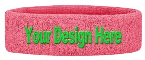 TOPTIE Besticktes Sport-Schweißband, personalisiertes Schweiß-Stirnband für Basketball, Tennis, Fußball