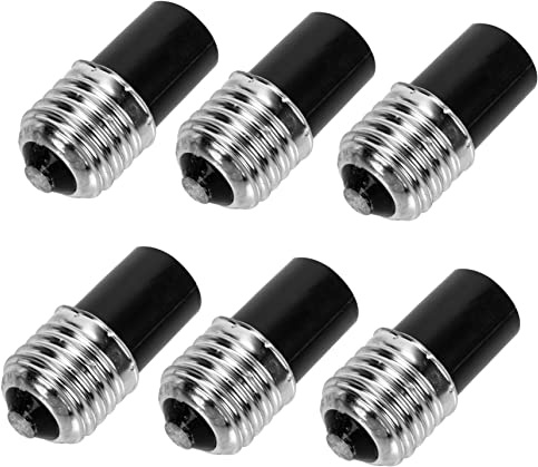 Adaptateur de Douille D’ampoule E27 vers E12, Lot de 6 | Pbt Noir, Fer Nickelé, Isolation Électrique, Installation Facile pour Couloir et Atelier