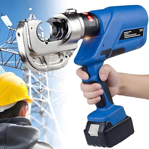 ZMJGLL Battery Powered Hydraulic Cable Lug Crimper Pliers,Electric Hydraulic Wire Crimper,Rechargeable Hydraulic Cable Crimping Pliers,Cable Crimping Tools