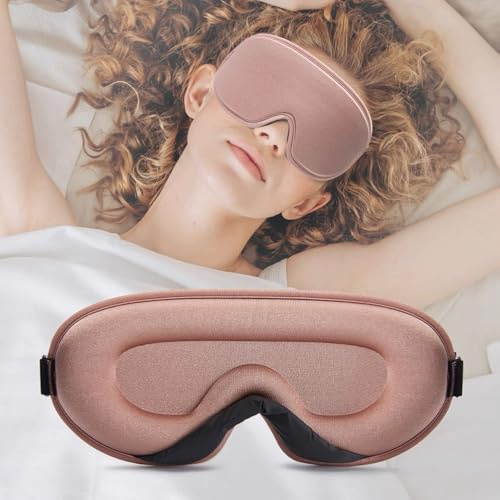 liuchanghe Antifaz para Dormir, 100% Anti-Luz Máscara de Dormir Sin Presión Ocular, Adecuada para Viajes, Siestas, Sueño Nocturno (Rosa)