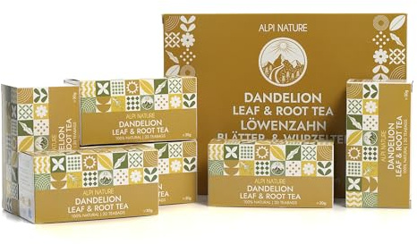 Alpi Nature Racines et de Feuilles de Pissenlit Tisane, 120 Sachets de Thé, 180g Pack de 6 x 20 Sachets de 1.5g