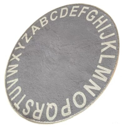 ARTSEWPLY Runder Krabbelteppich aus Baumwolle mit Buchstaben Alphabet Weiche Spielmatte für Babys und Kleinkinder Komfortabel und Robust für Kinderzimmer Geeignet